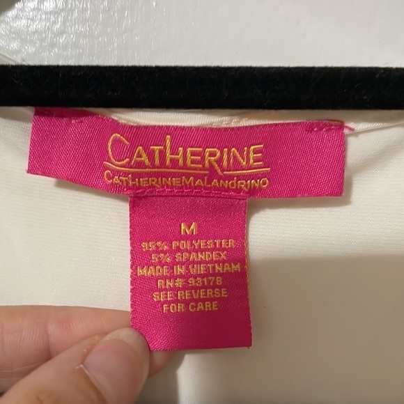 Catherine Off White Blouse Womens Size Medium 3/4 Sleeves - Picture 6 of 8